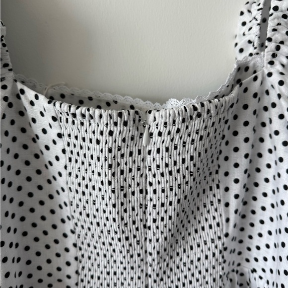 REFORMATION Malvina Linen Polka Dot Mini Dress - Picture 7 of 14